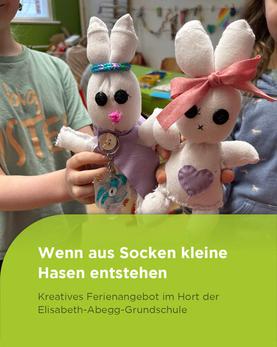 In den Winterferien wurde im Hort der Elisabeth-Abegg-Grundschule fleißig genäht: Aus einfachen Socken entstanden mit...